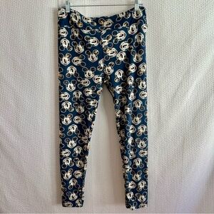 LuLaRoe Women’s Mickey Mouse Blue Leggings Size: Tall & Curvy